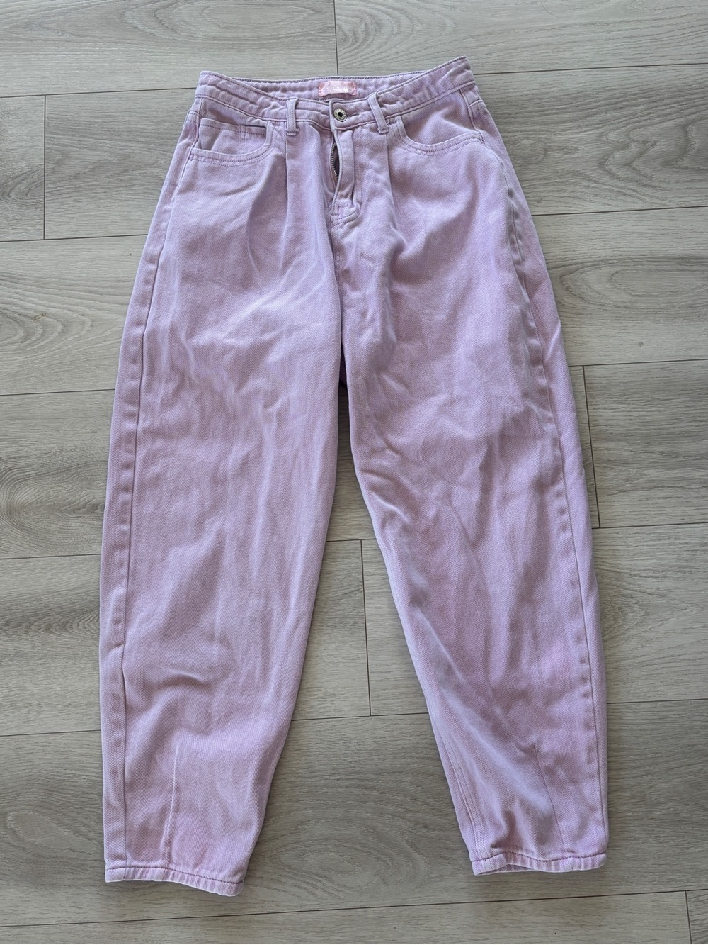 Women’s Lavender High-Waist barrel Jeans